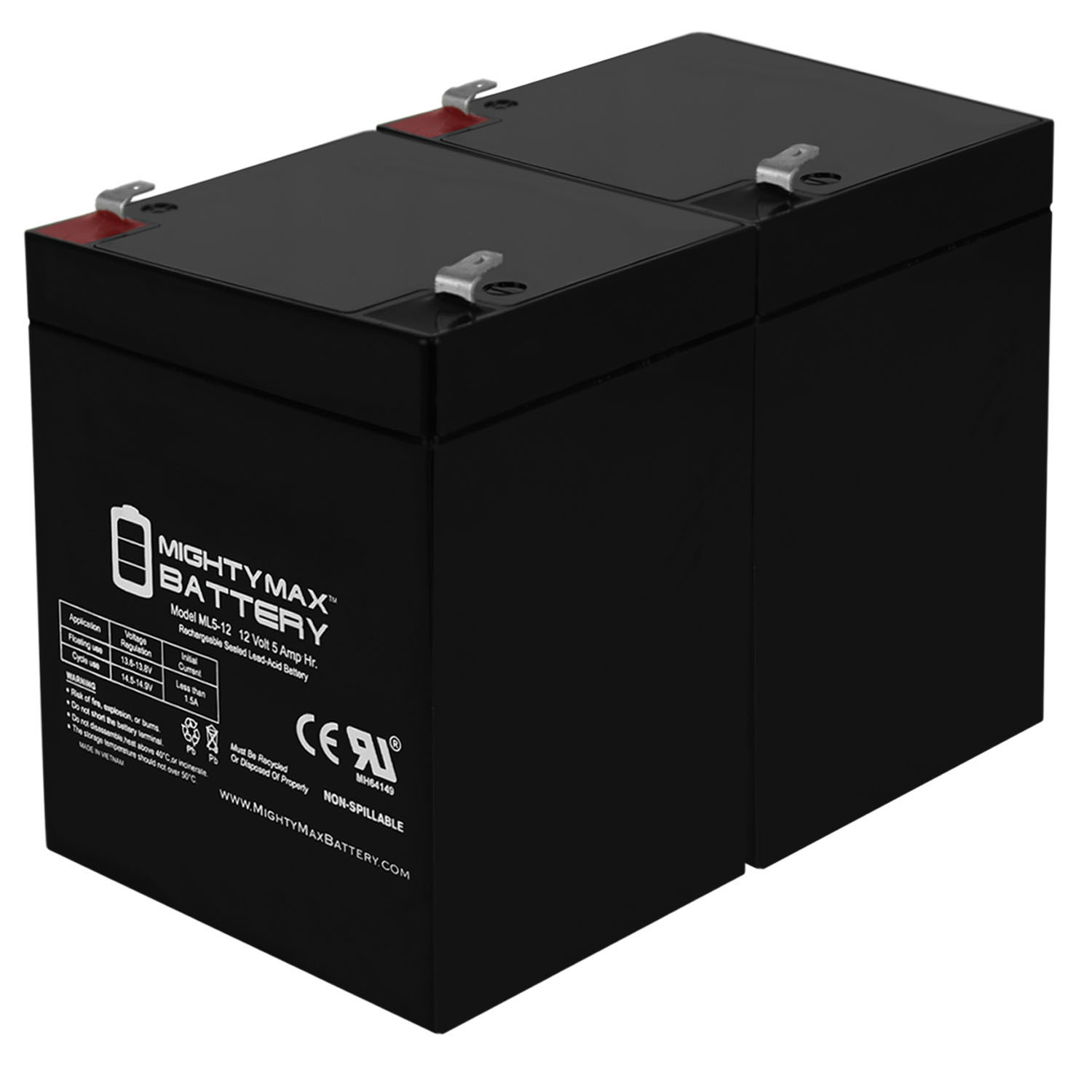 12V 5AH eZip 130 Electric Scooter Battery - 2 Pack
