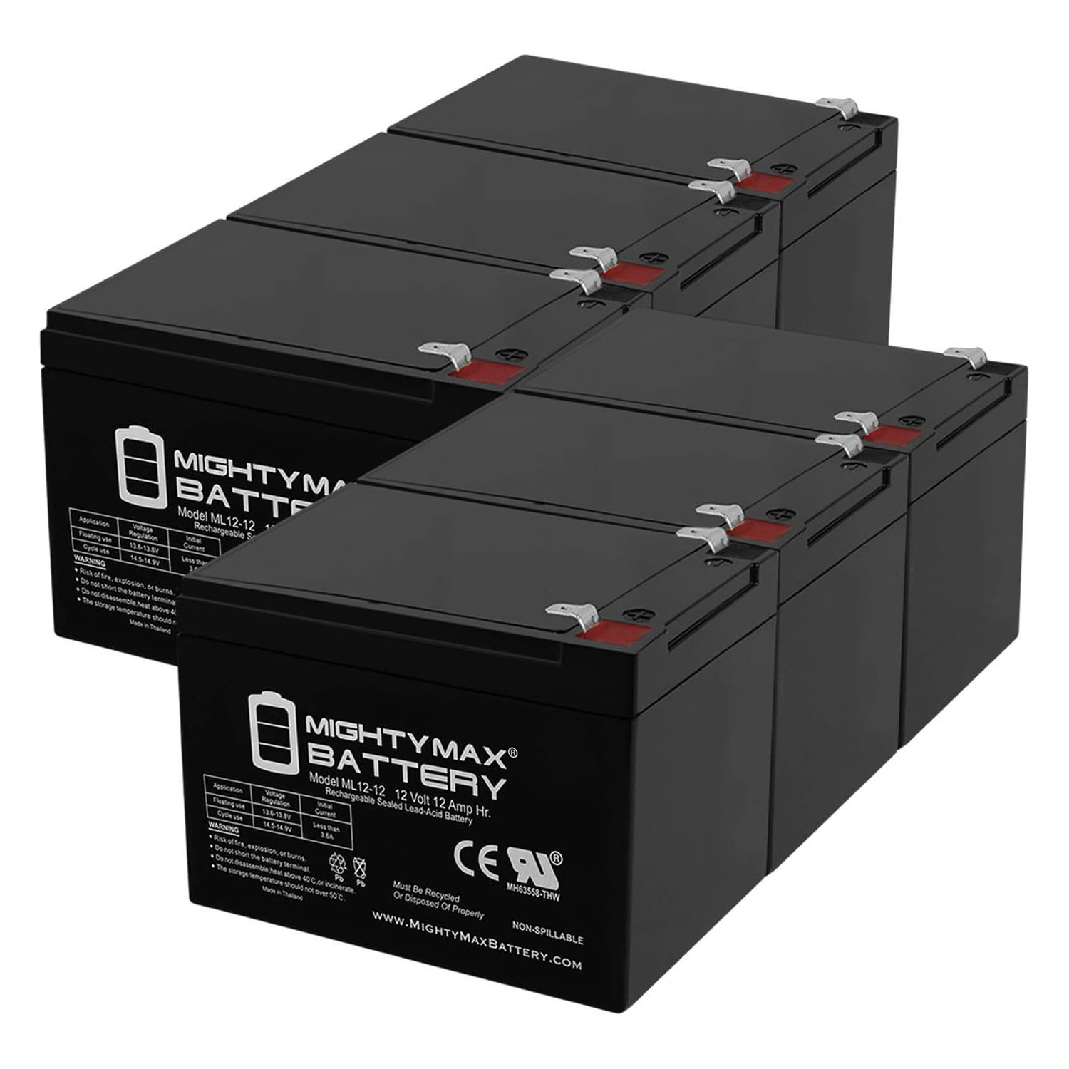 12V 12Ah F2 RAD2GO SUNBIRD ELECTRIC SCOOTER BATTERY - 6 Pack
