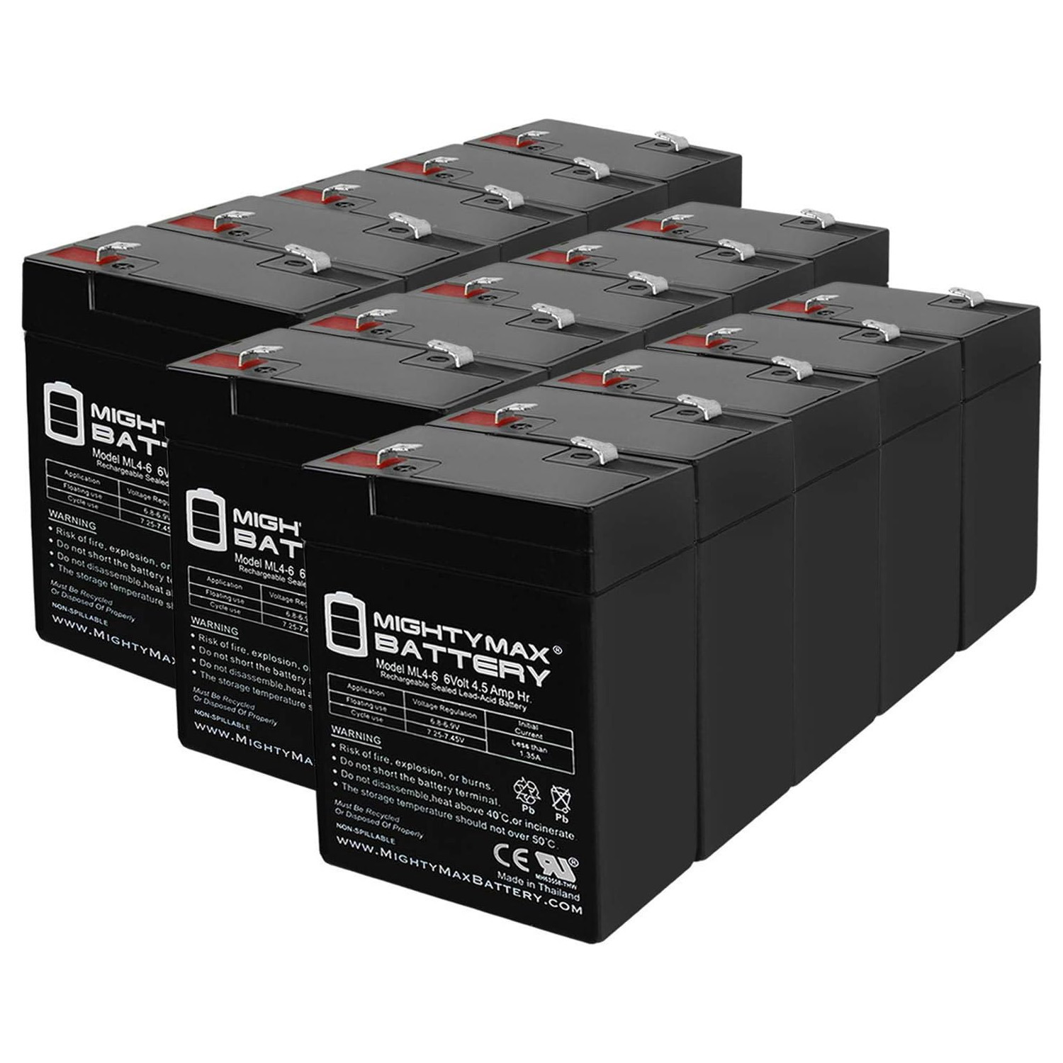 6V 4.5AH SLA Battery Replaces Dynacraft Patrol Marshall Plush - 15 Pack