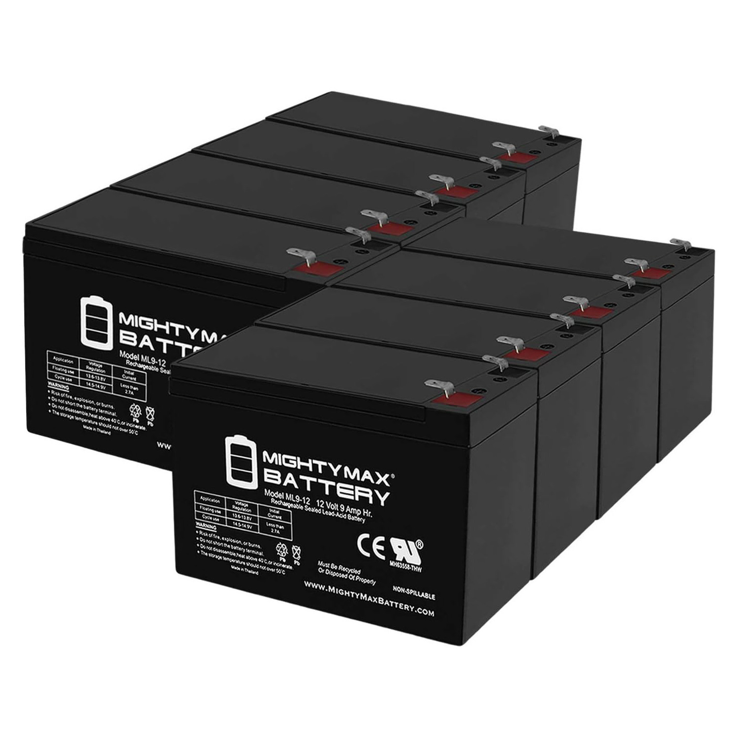 12V 9Ah SLA Replacement Battery for APC Smart-UPS XL SUA3000RMXL3U - 8 Pack