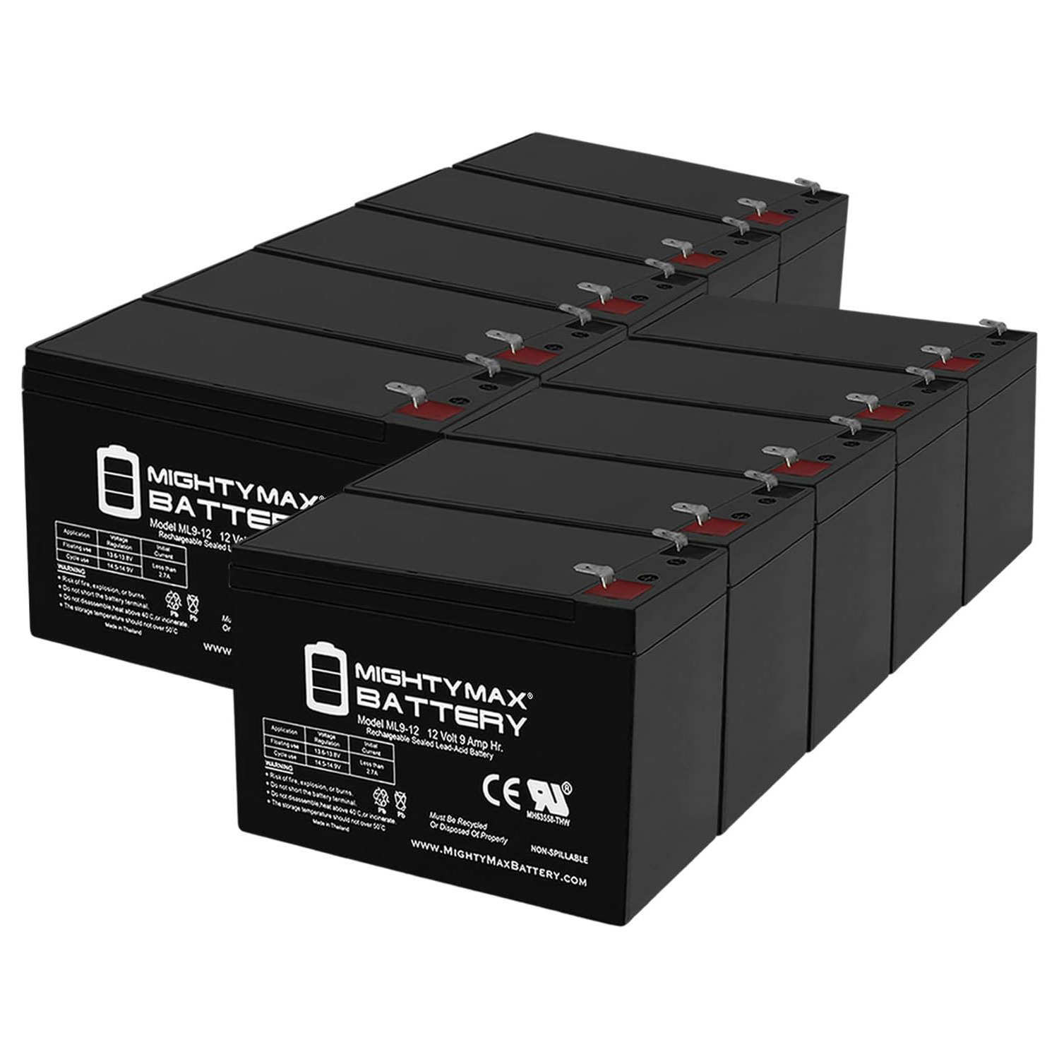 12V 9Ah SLA Replacement Battery for APC Smart-UPS XL SUA3000RMXL3U - 10 Pack
