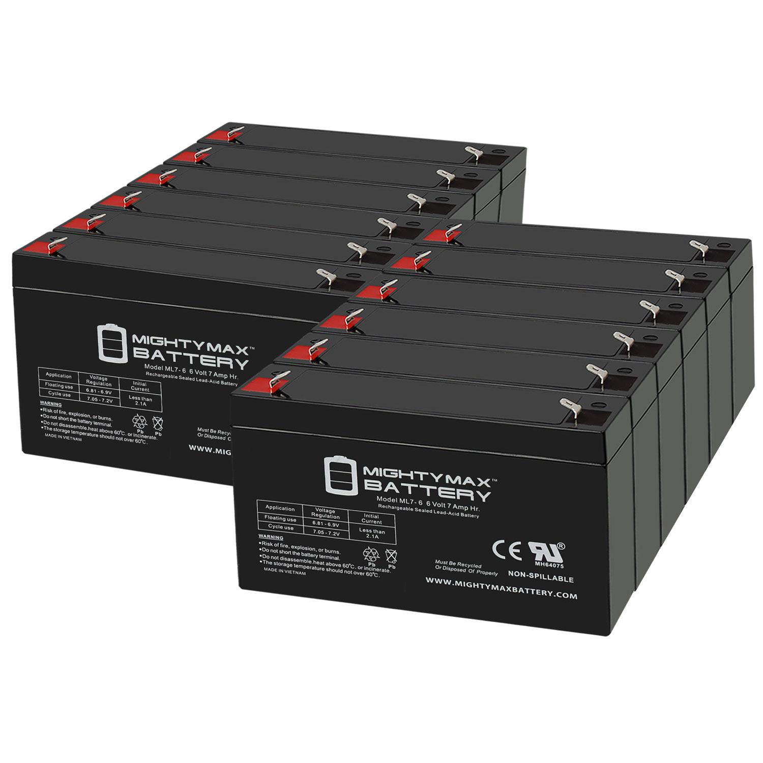 6V 7Ah SLA Replacement Battery for Tripp Lite BC500230 - 12 Pack