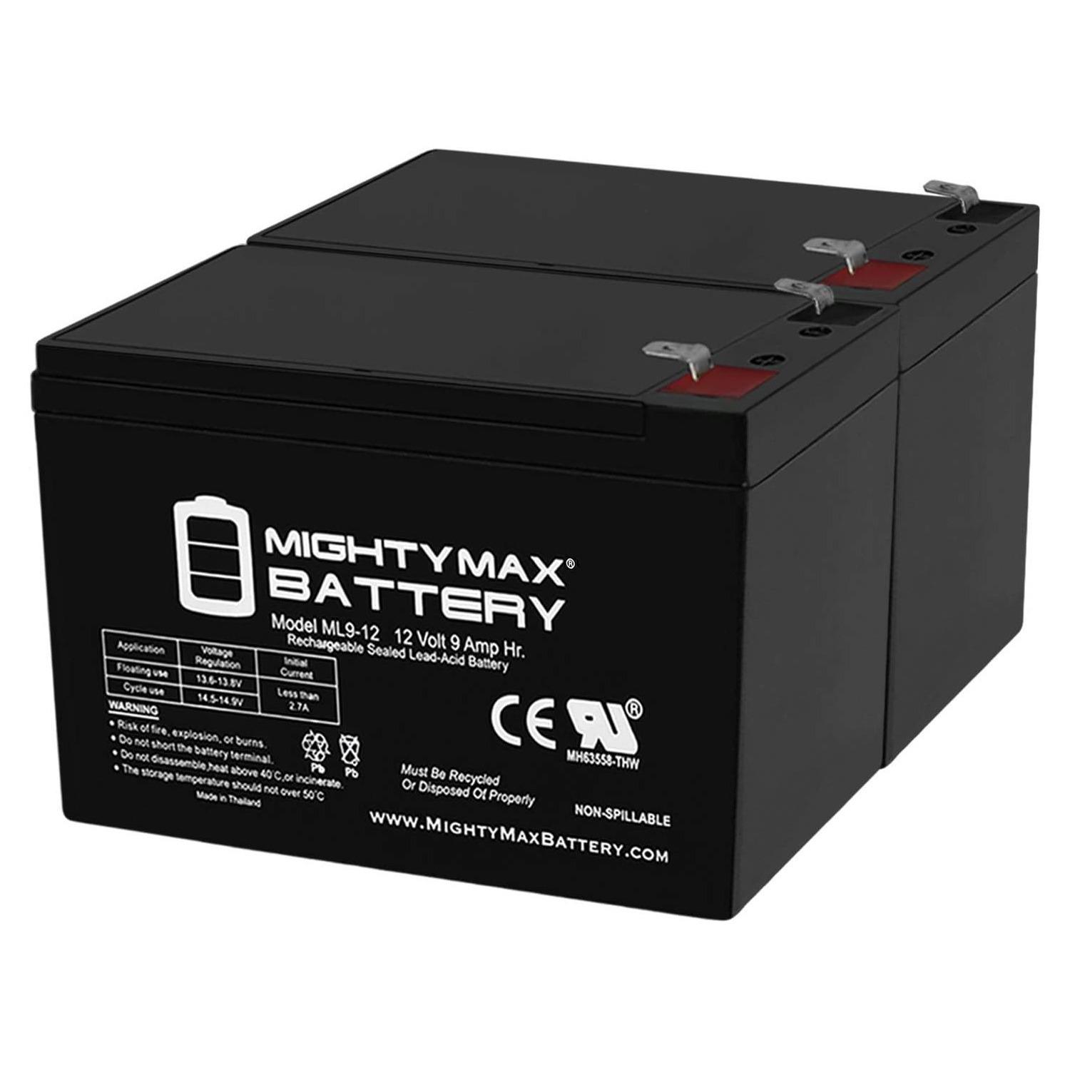 12V 9Ah SLA Replacement Battery for Liebert GXT2-144BATKIT - 2 Pack
