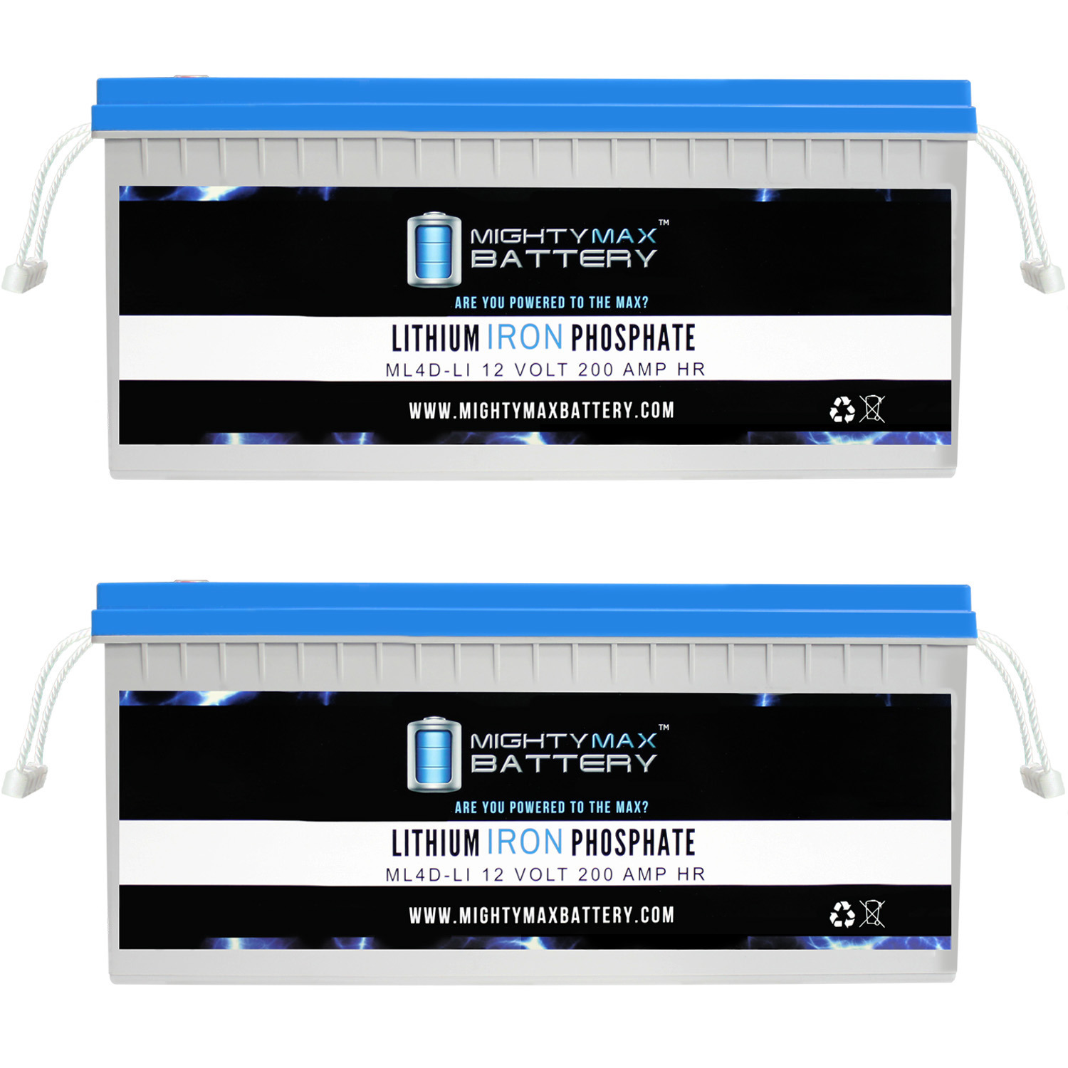 12V 200AH Lithium Replacement Battery Compatible with 7266 - 2 Pack