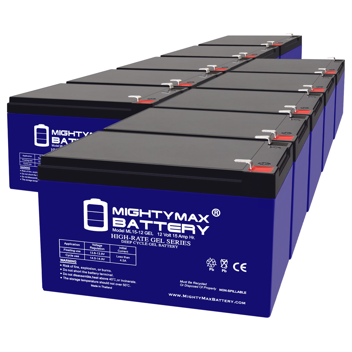 12V 15AH GEL F2 Replacement Battery Compatible with Corral 270 HP231 Toy - 10 Pack