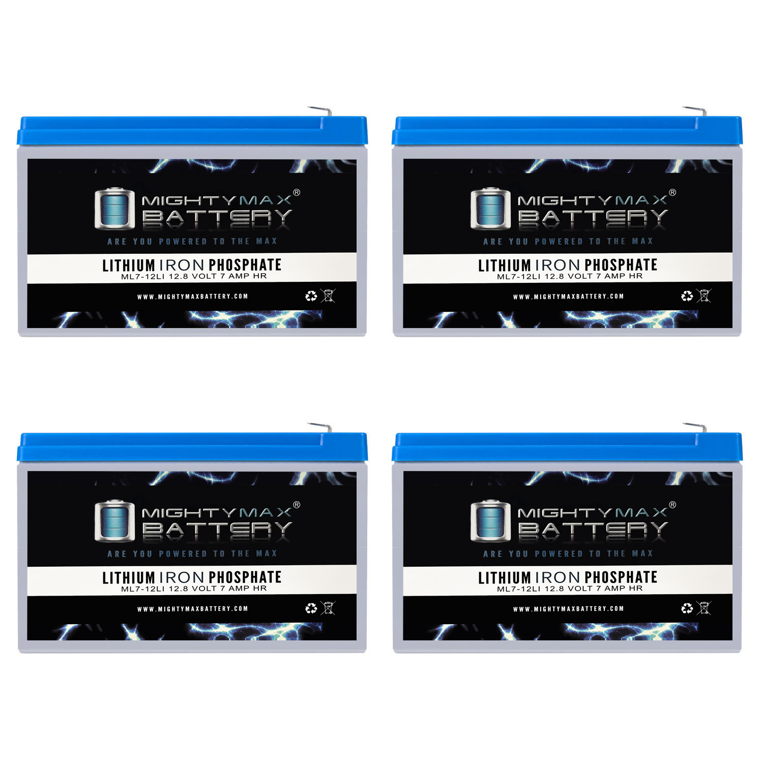 12V 7AH Lithium Replacement Battery Compatible with CyberPower AVRG750U - 4 Pack