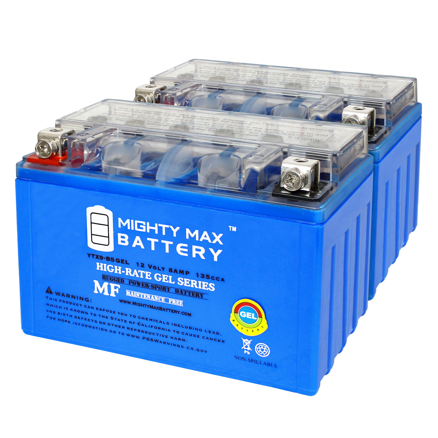 YTX9-BSGEL 12V, 8Ah, GEL, Replacement Battery Compatible with Honda 650 XR650L 23-24 - 2 Pack